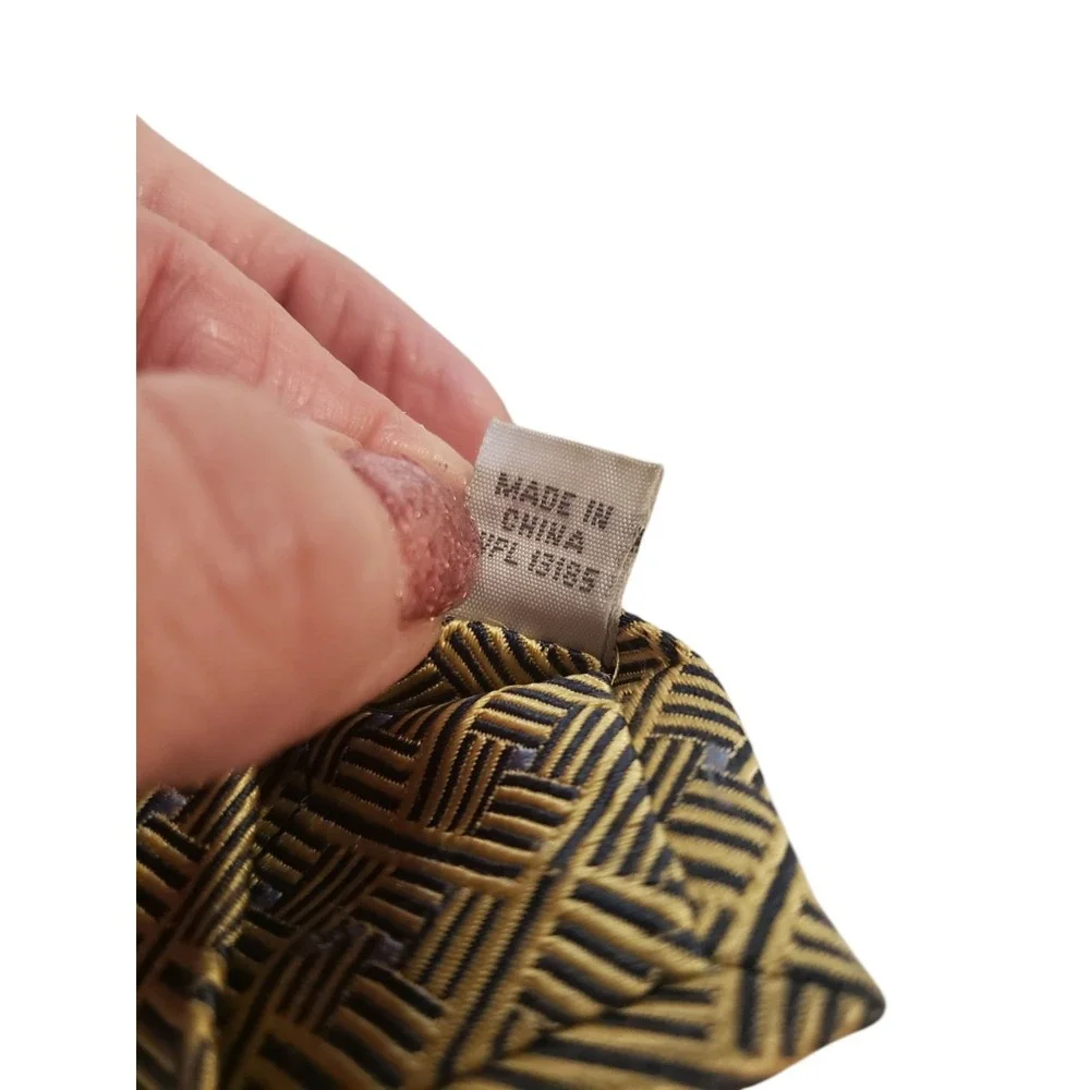 Burma Bibas‎ Mens Tie Necktie Designer Luxury Gold Black Blue Geometric Business